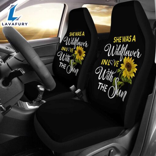 Best Sunflowers She Was A Wildflower Premium Custom Car Seat Covers Decor Protector