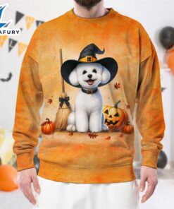 Bichon Frise Dog In Spooky…