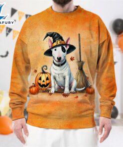 Bull Terrier Dog In Spooky…