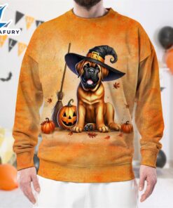 Bullmastiff Dog In Spooky Autumn…