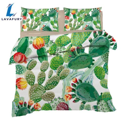 Cactus Cartoon Print 3D Bedding Set Duvet Covers Pillowcases One Piece Bedding Sets Bedclothes Bed Linen