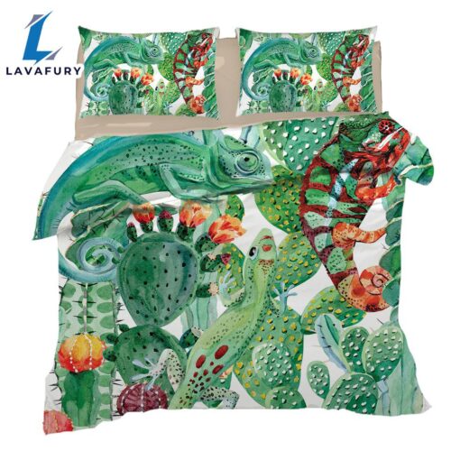 Cactus Cartoon Print 3D Bedding Set Duvet Covers Pillowcases One Piece Bedding Sets Bedclothes Bed