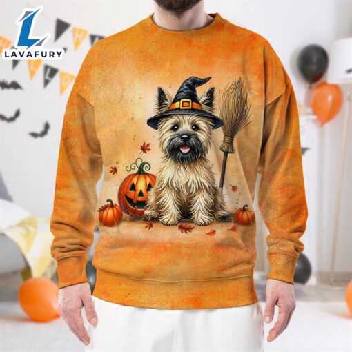 Cairn Terrier Dog In Spooky Autumn Halloween 3D Shirt