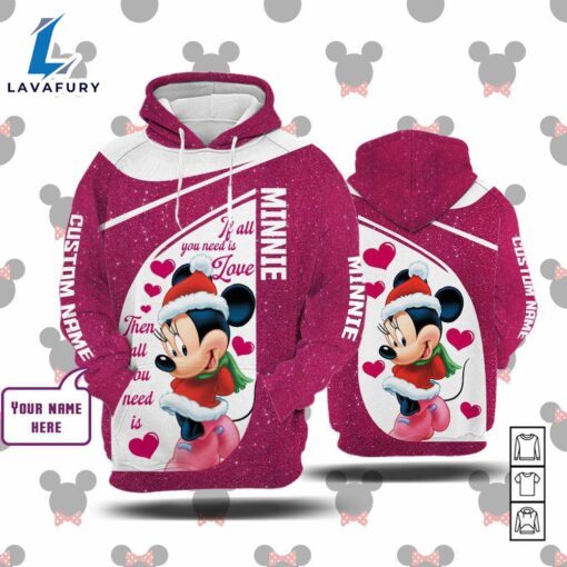 Cartoon Character Allneedis Minnie Form Hoodie All Over Printed 3D Personalized Custom Name Unisex Men Women