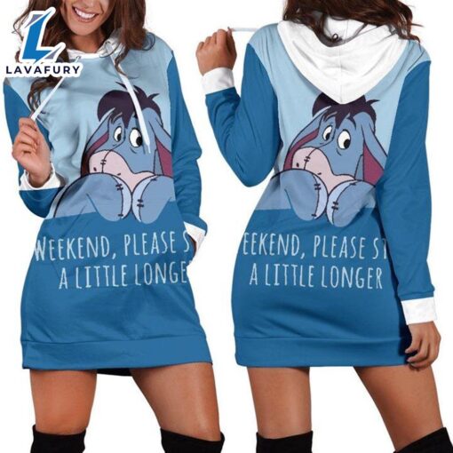 Cartoon Character Eeyore Color Hoodie Dress All Over Printed 3D Unisex Men Women