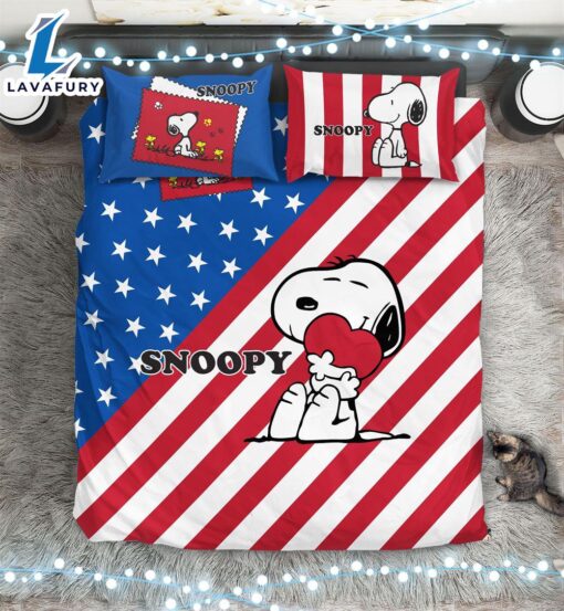 Cartoon Character Independent Day Snoopy Bedding Set Duvet Cover Set Bedroom Set Bedlinen 3D