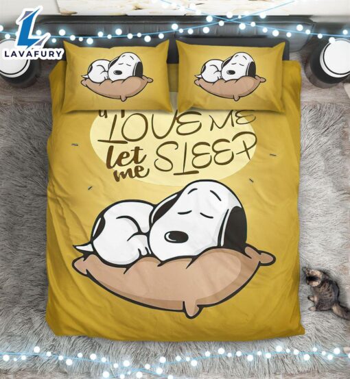 Cartoon Character Lazy Snoopy Bedding Set Duvet Cover Set Bedroom Set Bedlinen 3D