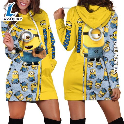 Cartoon Character Love Minions Pattern Hoodie All Over Printed 3D Unisex Men Women