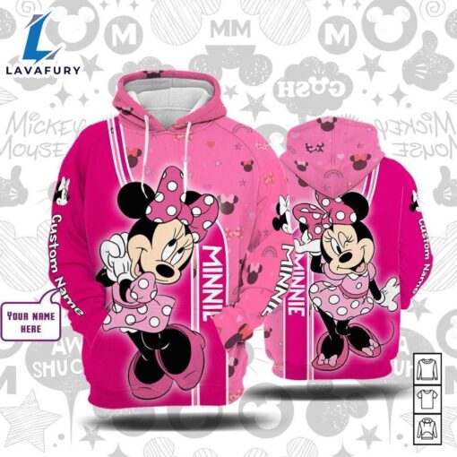 Cartoon Character Minnie Form Hoodie All Over Printed 3D Personalized Custom Name Unisex Men Women