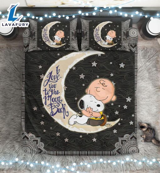 Cartoon Character Moon Snoopy Charlie Brown Bedding Set Duvet Cover Set Bedroom Set Bedlinen 3D