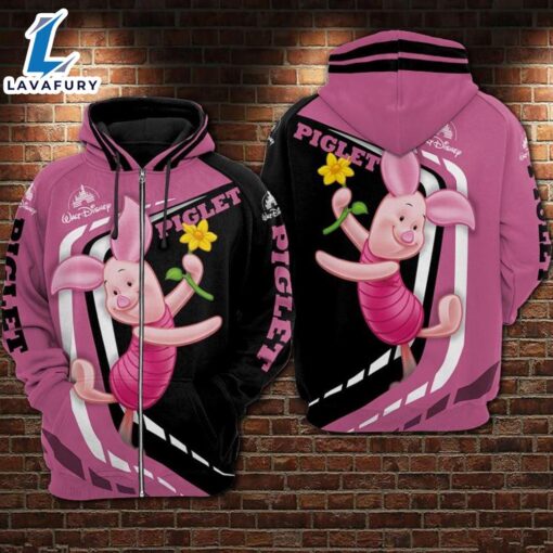 Cartoon Character Piglet 2000X Hoodie All Over Printed 3D Unisex Men Women