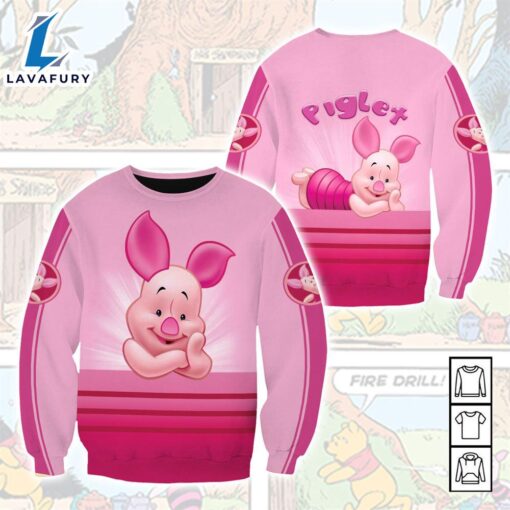 Cartoon Character Piglet Ears Hoodie All Over Printed 3D Unisex Men Women