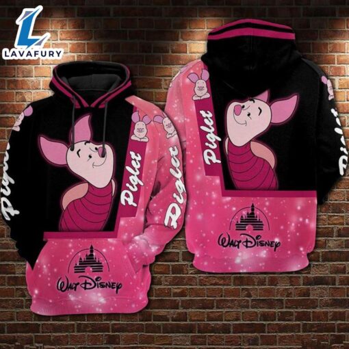 Cartoon Character Piglet Hiding Hoodie All Over Printed 3D Unisex Men Women