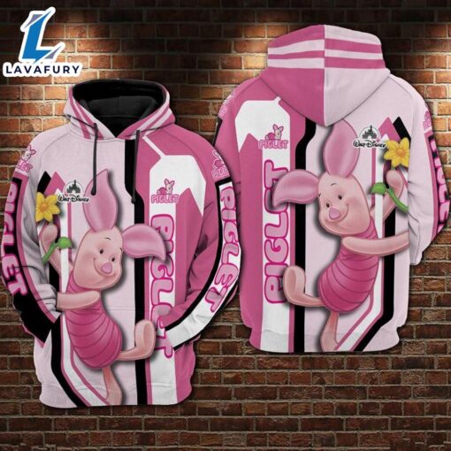 Cartoon Character Piglet Walt Hoodie All Over Printed 3D Unisex Men Women