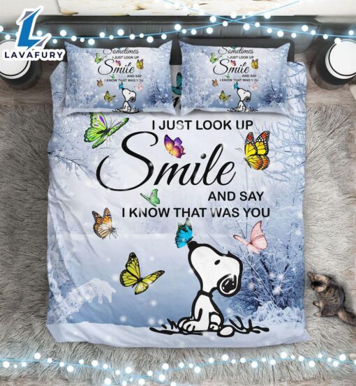 Cartoon Character Snoopy Smile Bedding Set Duvet Cover Set Bedroom Set Bedlinen 3D