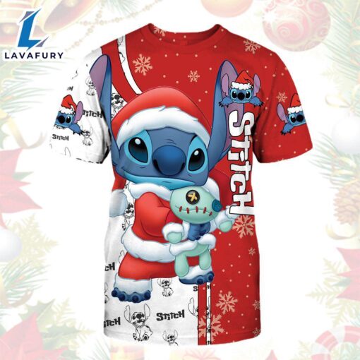 Cartoon Character Stitch Christmas Pattern Hoodie All Over Printed 3D Unisex Men Women