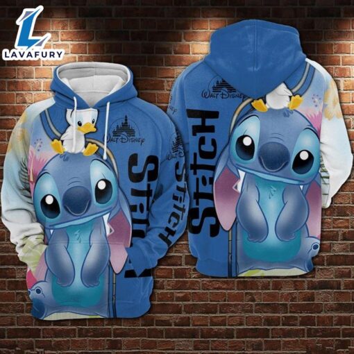 Cartoon Character Stitch Flower Hoodie All Over Printed 3D Personalized