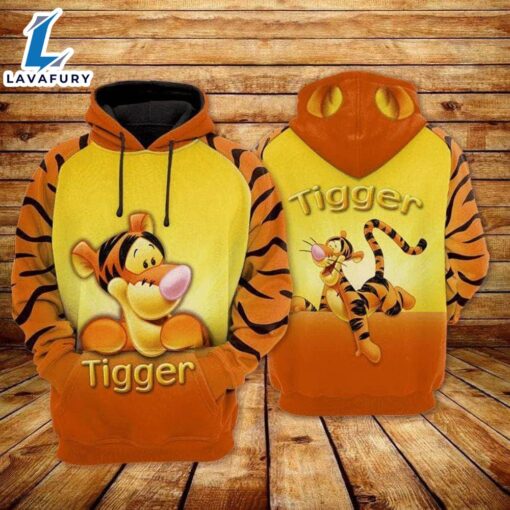 Cartoon Character Tigger Ears Hoodie All Over Printed 3D Unisex Men Women