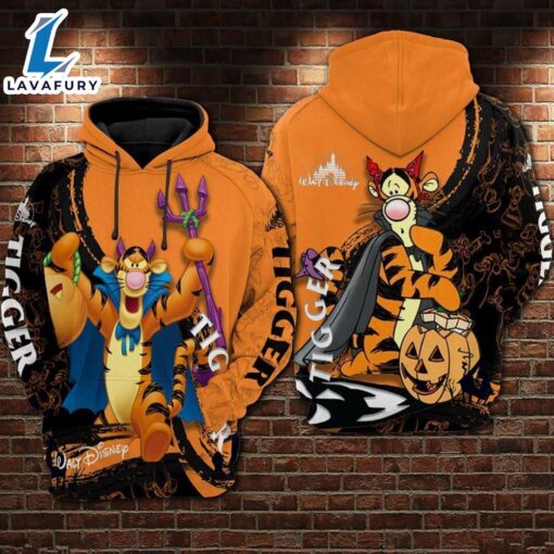 Cartoon Character Tigger Halloween Hoodie All Over Printed 3D Unisex Men Women