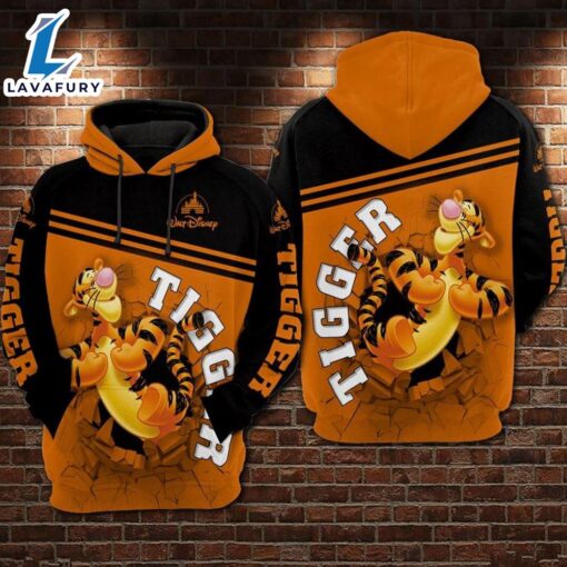 Cartoon Character Tigger Hoodie All Over Printed 3D Unisex Men Women