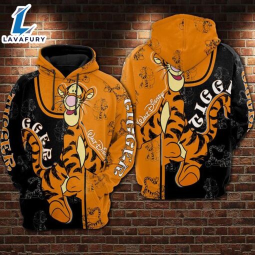 Cartoon Character Tigger Pt Hoodie All Over Printed 3D Unisex Men Women