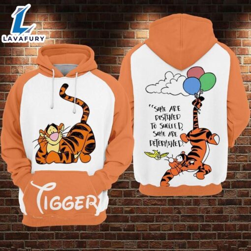 Cartoon Character Tigger Succeed Hoodie All Over Printed 3D Unisex Men Women