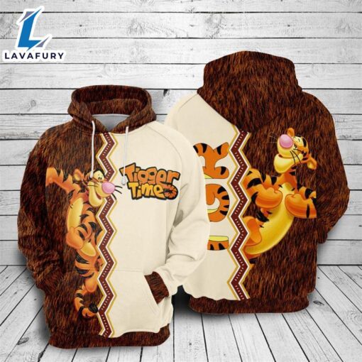 Cartoon Character Tigger Ziczac Hoodie All Over Printed 3D Unisex Men Women