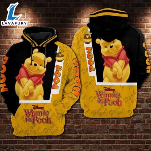 Cartoon Character Winnie The Pooh Hiding Hoodie All Over Printed 3D Unisex Men Women