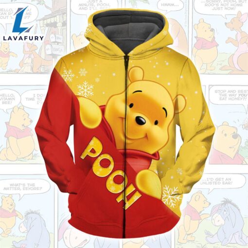 Cartoon Character Winnie The Pooh Snow Hoodie All Over Printed 3D Unisex Men Women