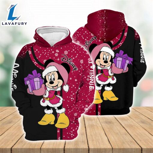 Cartoon Character Xmas Minnie Christmas Hoodie All Over Printed 3D Unisex Men Women