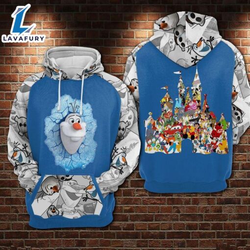 Cartoon Frozen Olaf Comic Hoodie All Over Printed 3D Unisex Men Women