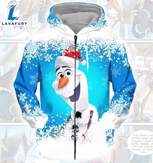 Cartoon Frozen Olaf White Snow Hoodie All Over Printed 3D Unisex Men Women