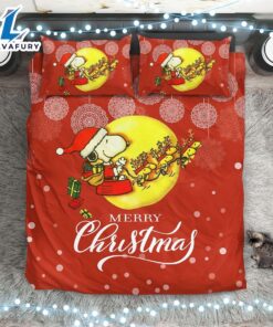 Cartoon Snoopy Merry Christmas Bedding…