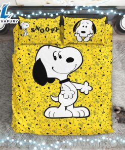 Cartoon Snoopy Yellow Hug Bedding…