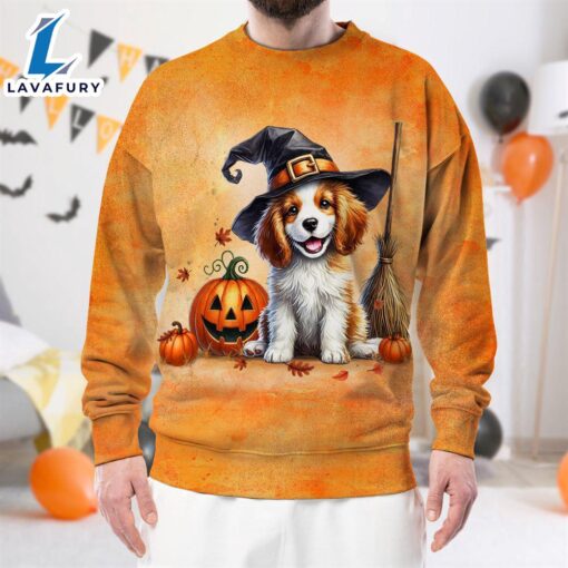 Cavalier King Charles Spaniel Dog In Spooky Autumn Halloween 3D Shirt