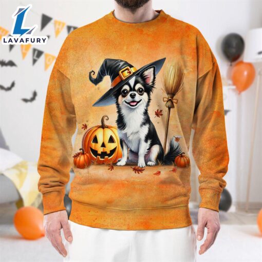 Chihuahua Dog In Spooky Autumn Halloween 3D Shirt