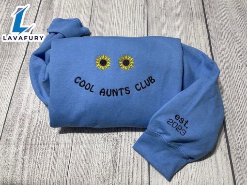 Merry Christmas  Cool Aunt Club Embroidered Sweatshirt Gift Christmas