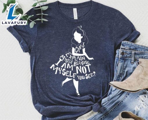 Disney Alice In Wonderland I Can’t Explain Myself Text Fill T-Shirt