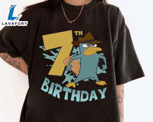 Disney Phineas and Ferb Birthday Perry Seventh Birthday T-Shirt