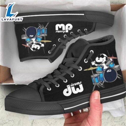 Dw Drums Snoopy Inc Music Canvas Birthday Father’S Day High Top Canvas Shoes