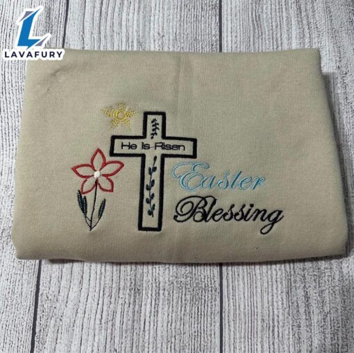 Merry Christmas  Easter Blessing Women’s Embroidered Sweatshirts Gift Christmas