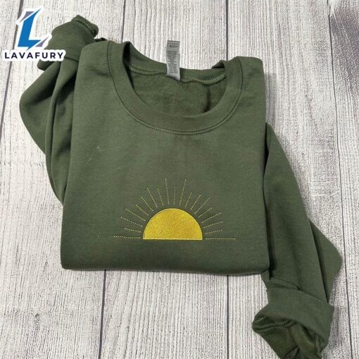 Merry Christmas  Embroidered Sun Sweatshirt Gift Christmas