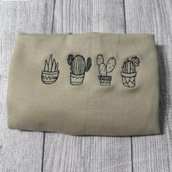 Merry Christmas Embroidered Vintage Cactus…