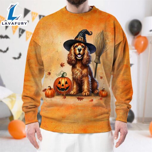 English Cocker Spaniel Dog In Spooky Autumn Halloween 3D Shirt