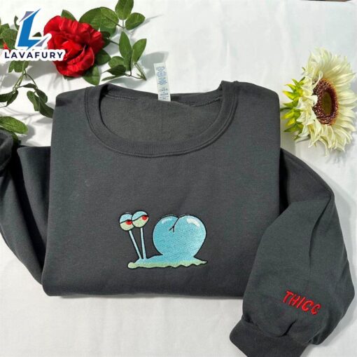 Merry Christmas  Funny Snail Embroidered Sweatshirt Gift Christmas