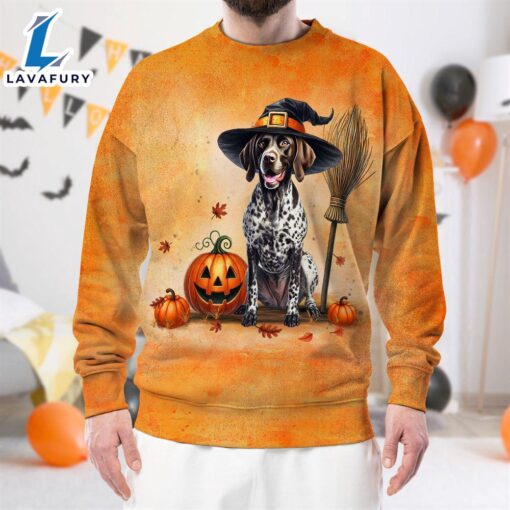 German Shorthaired Pointer Dog In Spooky Autumn Halloween 3D Shirt