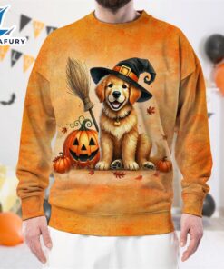 Golden Retriever Dog In Spooky…