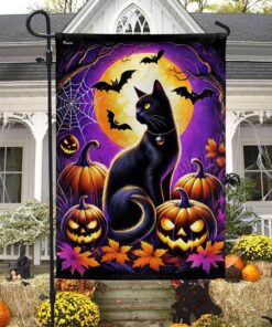 Halloween Black Cat Flag, Halloween…