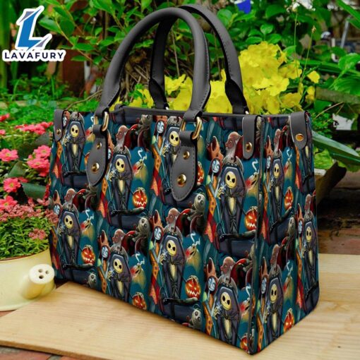 Halloween Christmas 2024 Jack Skellington 3D Women Leather Handbag Print