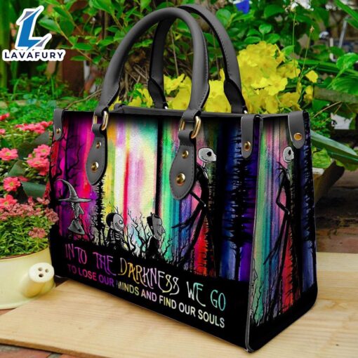 Halloween Christmas 2024 Jack Skellington Into The Darkness We Go To Lose Our Minds And Find Our Souls Women 3DLeather Handbag